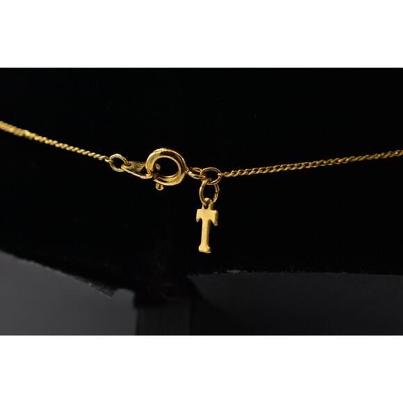 Trifari Vintage Station Necklace Gold Chain Clear Crystal Beaded Signed Bin6B - Picture 6 of 12